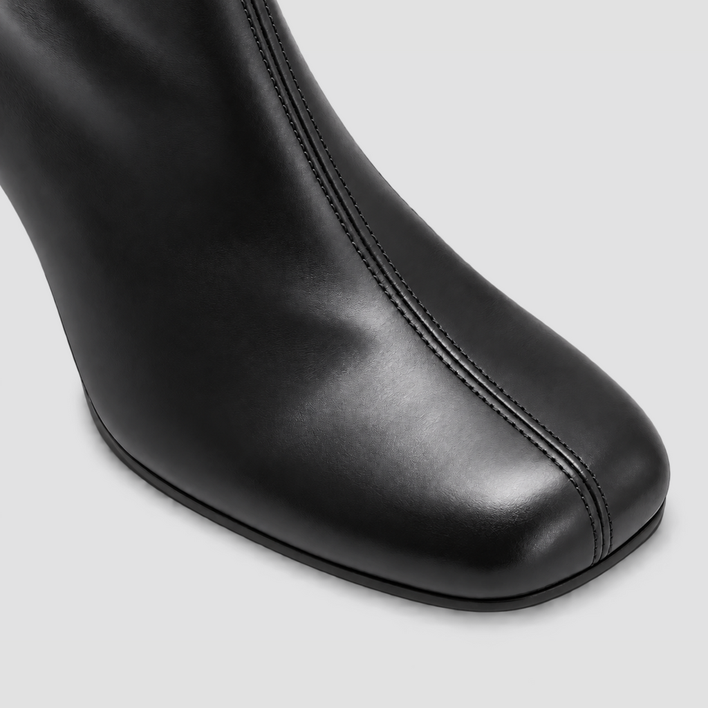Lil Cacti Pippa Round-Toe Block-Heel Ankle Boots in Black product detail view 9