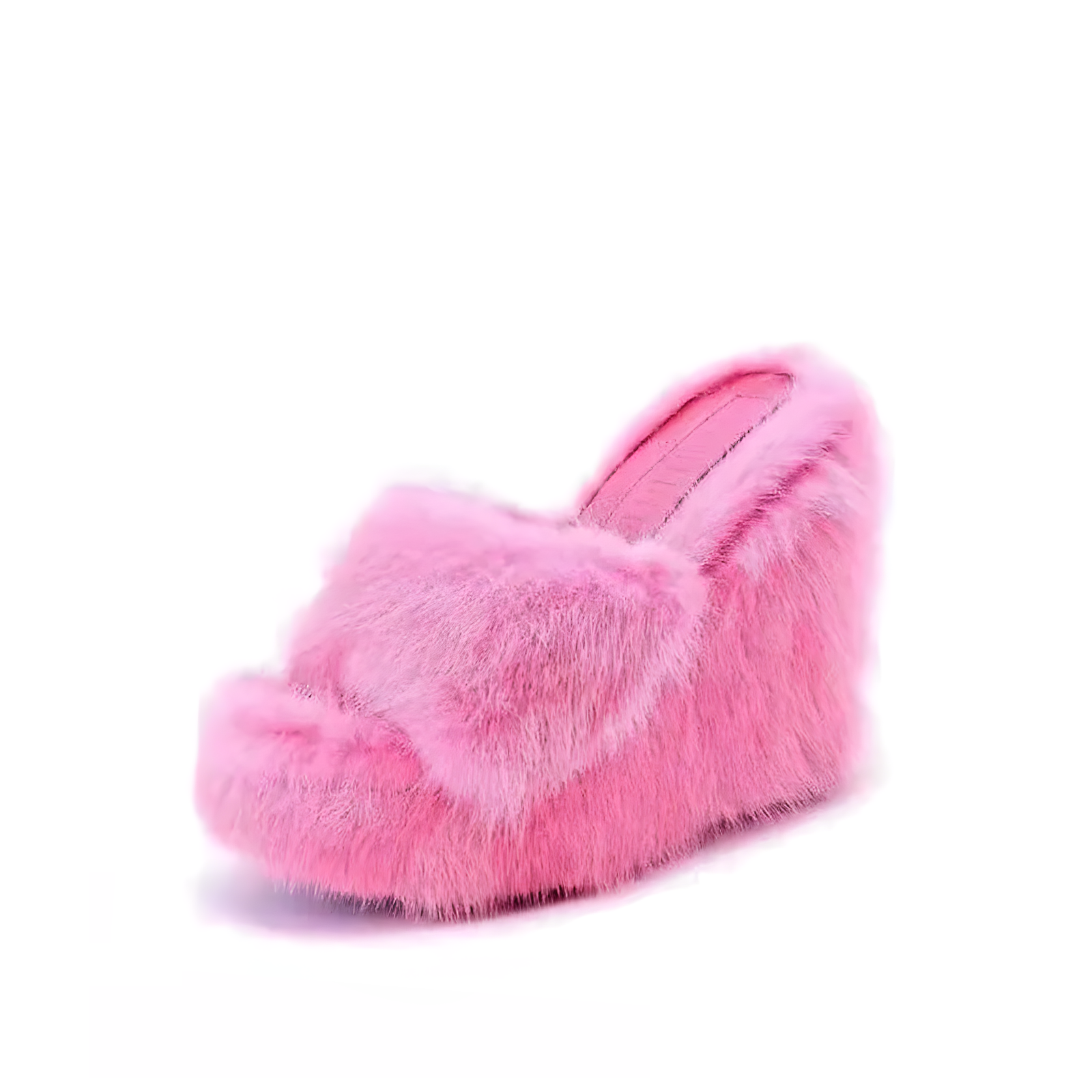 Y2K Pink Fur Sandals