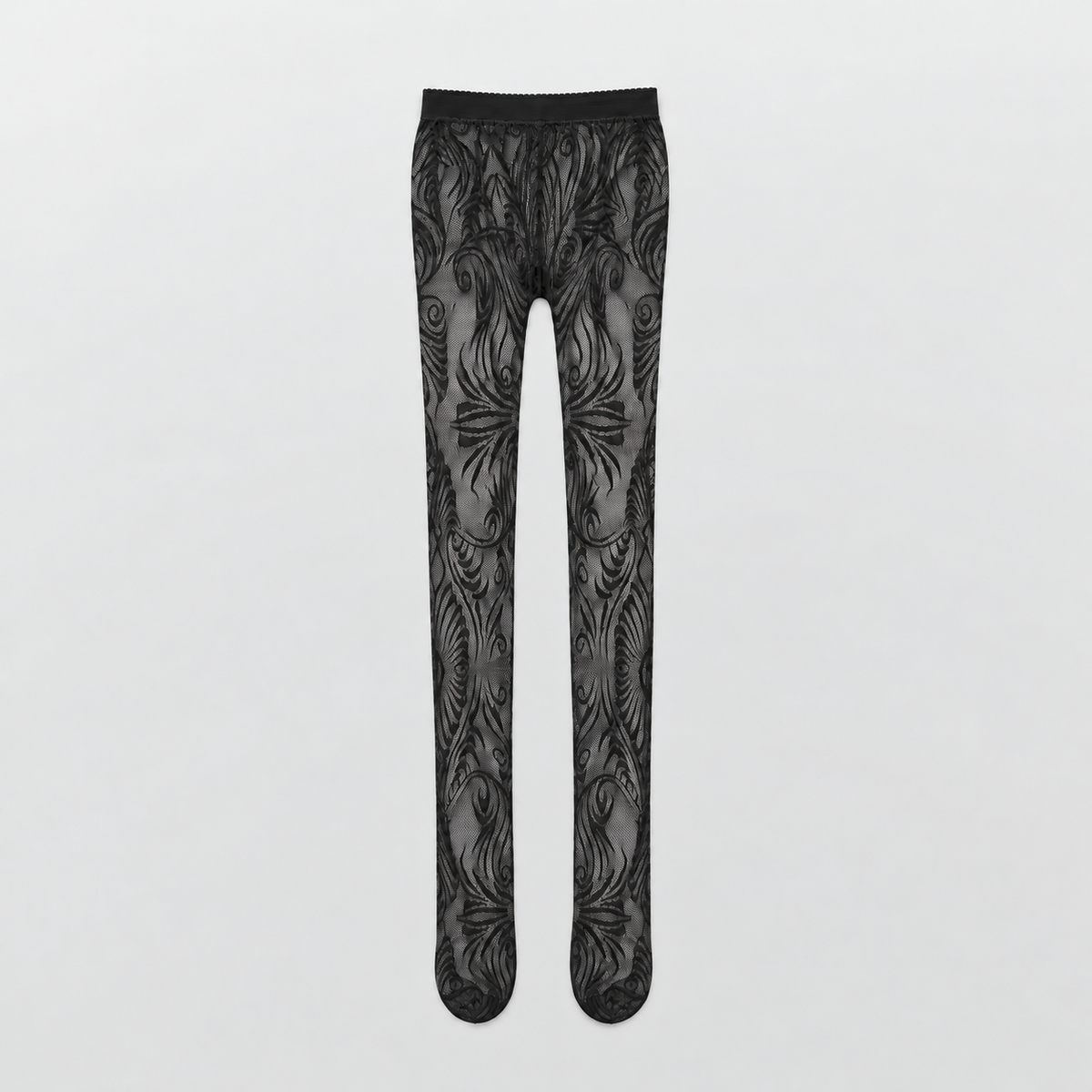 Lil Cacti Rosette Floral Lace Tights in Black product hero view 1