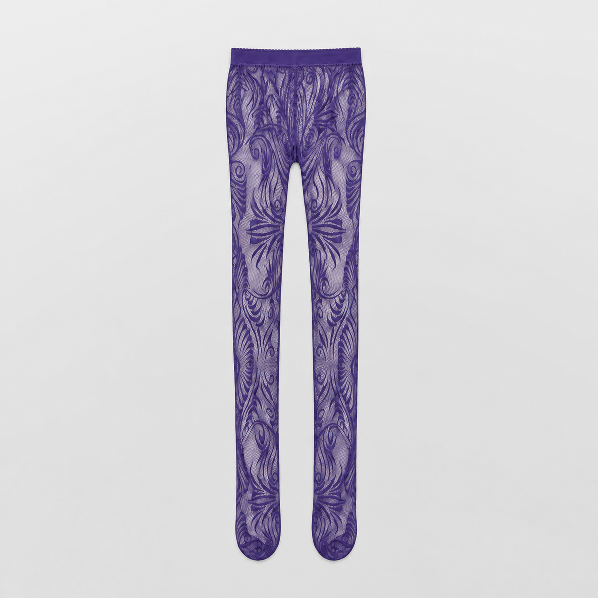 Lil Cacti Rosette Floral Lace Tights in Purple product hero view 5