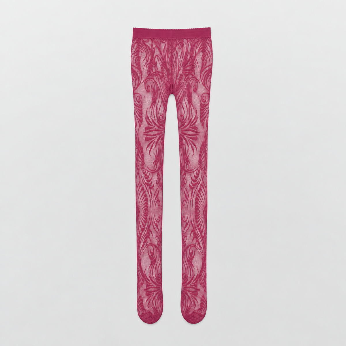 Lil Cacti Rosette Floral Lace Tights in Rose Red product hero view 9