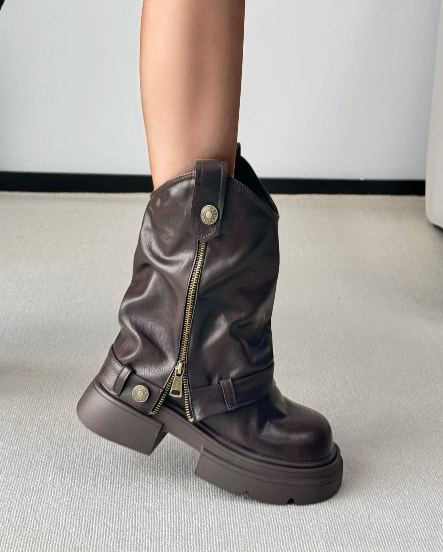 Zipper Fold Over Boots