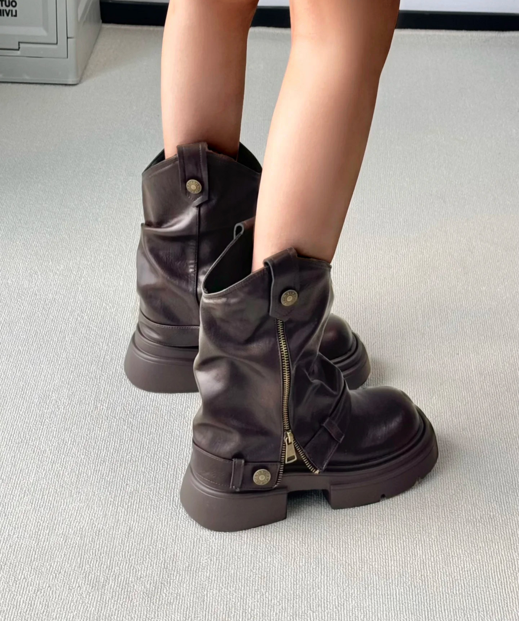 Zipper Fold Over Boots