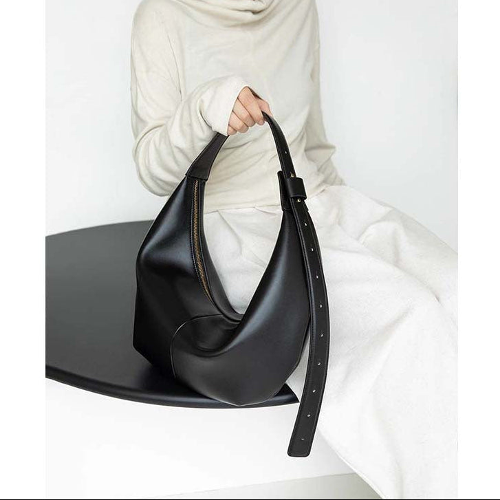 Solea mousse black crescent bag styled as dark romantic everyday accessory — Lil Cacti