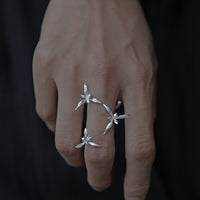 Orchid Vine Ring by Lil Cacti — vegan ring, front view