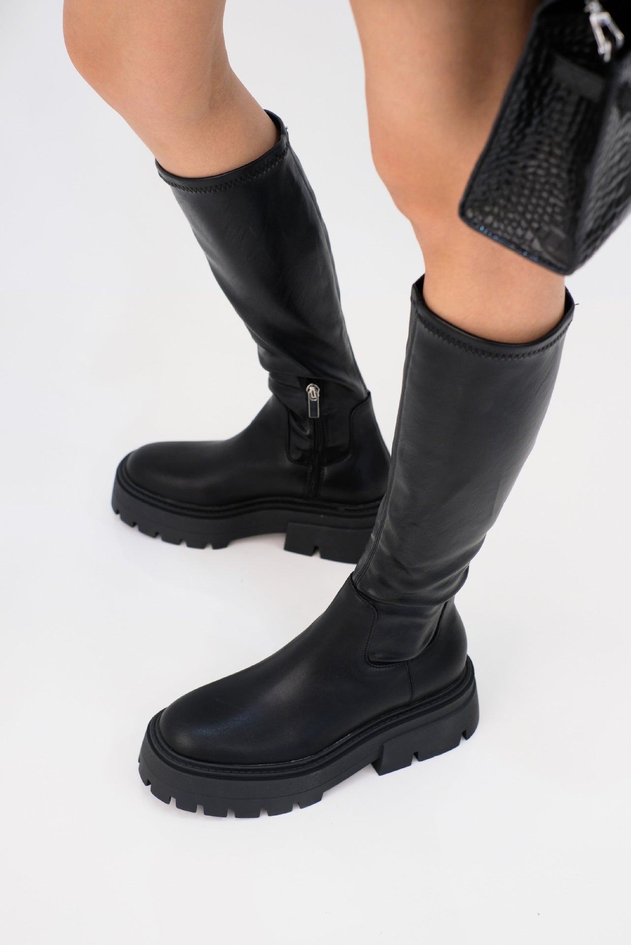 Midnight Platform Knee Boots