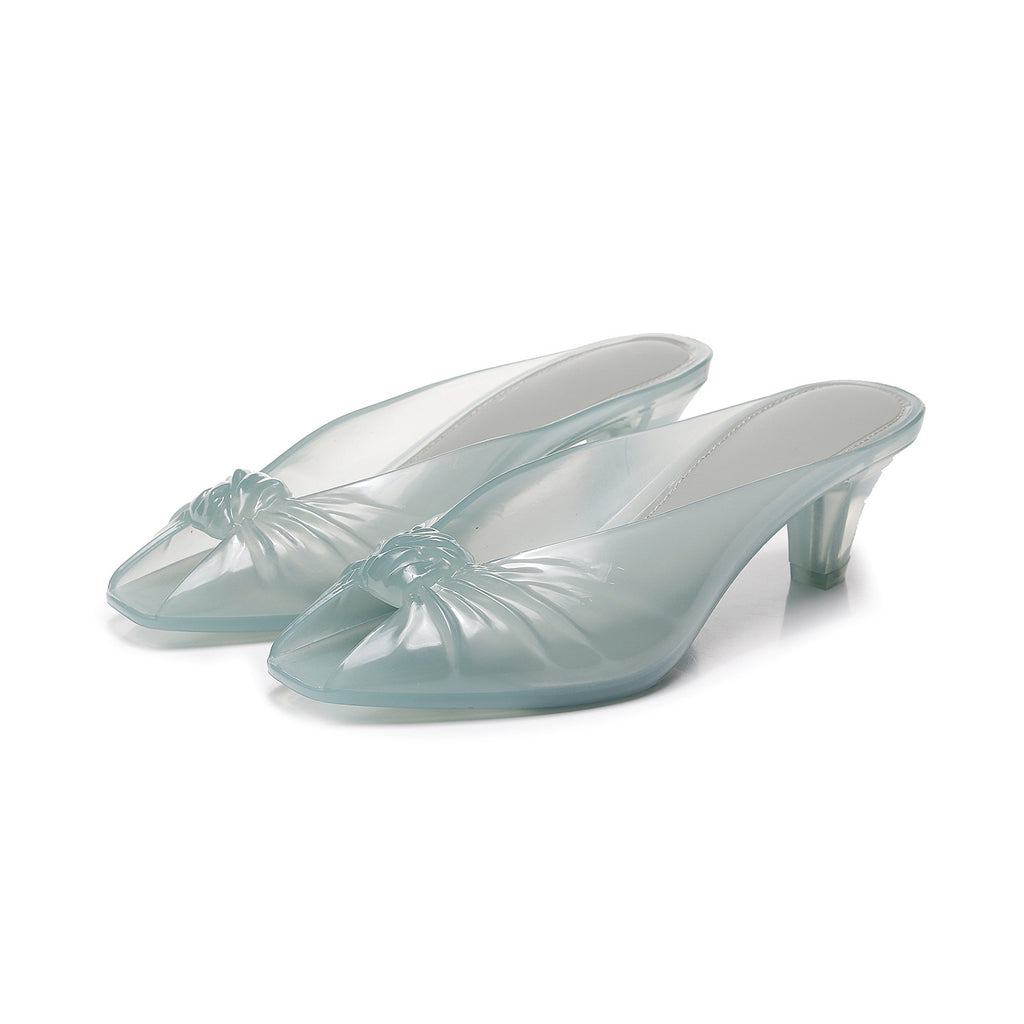 Amara Jelly Mule in gray — minimal gray jelly mule by Lil Cacti
