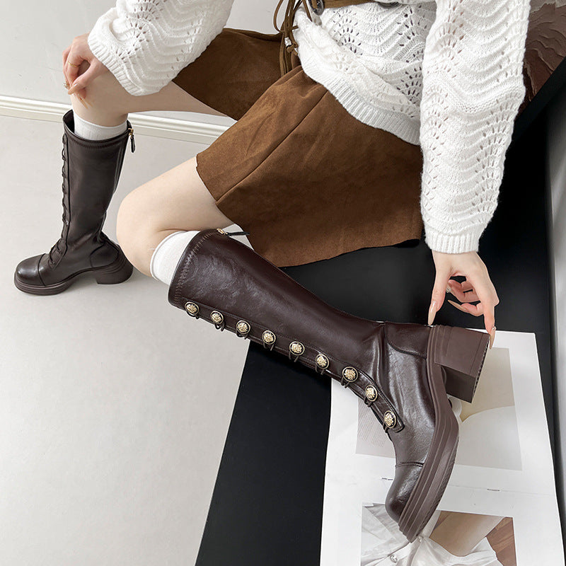 Lil Cacti Vintage Heeled Knee-High Boots additional product detail view 3