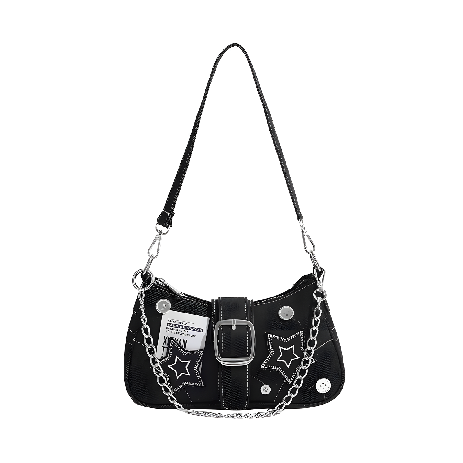 Starry Denim Shoulder Bag